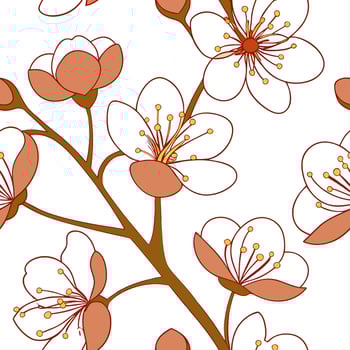 Sunshine kissed flower seamless tile pattern with blooming petals golden highlights and gentle light concept as Flowers kissed by sunshine with golden highlights and blooming petal Dynamic vector
