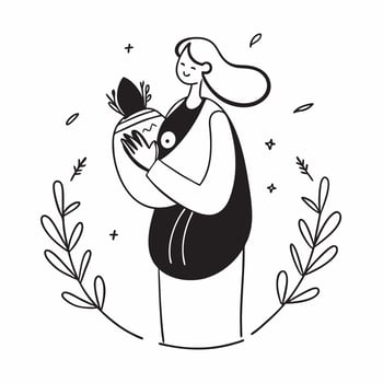 Pregnant woman with flowers concept as High resolution image of a pregnant woman holding flowers with a glossy backdrop capturing the beauty and joy of pregnancy in Photo Stock Co Dynamic Set 2 vector