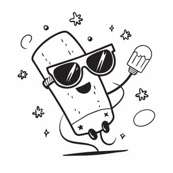Ice cream and sunglasses icon with copy space for summer presentations concept as A visually appealing ice cream and sunglasses icon with copy space designed to enhance summer pres Dynamic vector