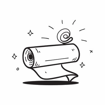 Flat design as Yoga mat icon with copy space on a white background concept as A image of a yoga mat icon with generous copy space on a white background ideal for fitness and Dynamic vector