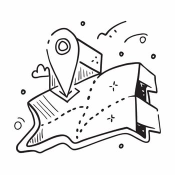 Flat design as Map icon with copy space on a white background concept as A image of a map icon with ample copy space on a white background perfect for navigation and travel Dynamic Set 2 vector