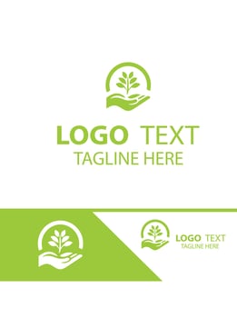 Green Joy Gardens gardening logo vector