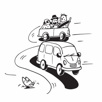 Family road trip in a vintage car concept as A family embarks on a nostalgic road trip in a vintage car driving through scenic routes and enjoying the journey Perfect for family t Dynamic Set 2 vector