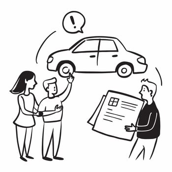 Family researching car safety features concept as High resolution image of a family researching car safety features for their first car with a glossy backdrop highlighting the impo Dynamic Set 2 vector