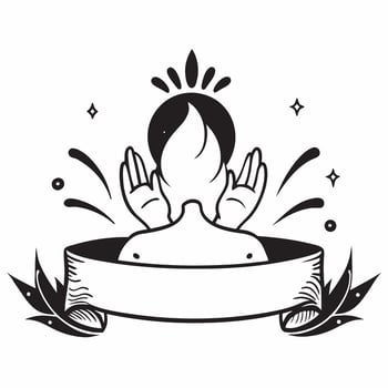 Buddha silhouette and lotus icon with blank area for personalized messages concept as A customizable Buddha silhouette and lotus icon featuring a blank area for adding personalized Dynamic vector