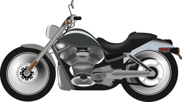 Powerful chopper motorcycle standing out on white background vector