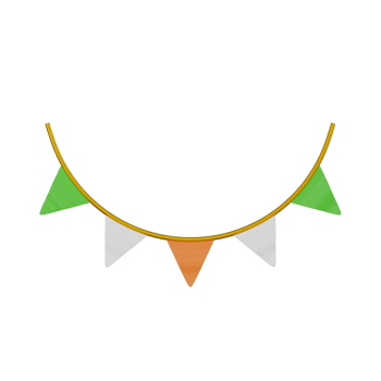 3D render, Colorful Festive Decor of Flag Garlands for Celebrations, Icon Illustration png
