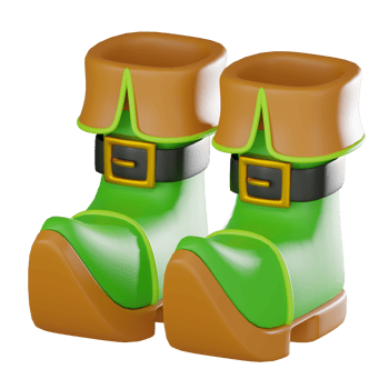 3D render, St Patricks Day Shoes for Festive Use, Icon Illustration png