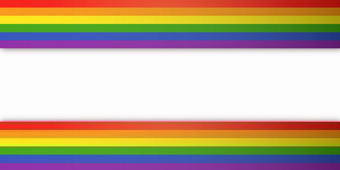 LGBTQ pride ribbon in red, orange, yellow, green, blue, and purple on white background. Perfect for Pride Month or History Month designs. vector