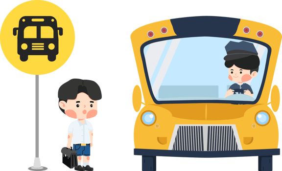 child waiting for the school bus student png
