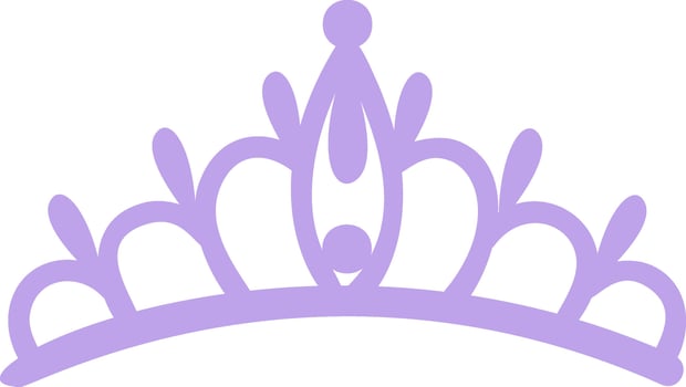 Simple purple princess crown with rounded tips, symbolizing royalty, elegance, and feminine power, perfect for fairytale or beauty related designs vector