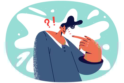 Confused man point at himself vector