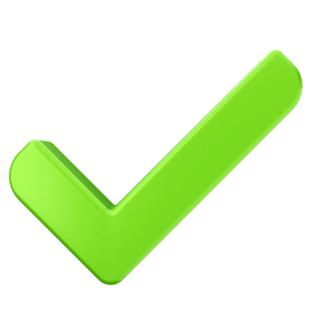 A green check mark on a black background png