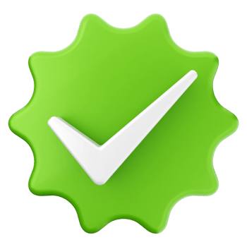 A green check mark icon on a black background png