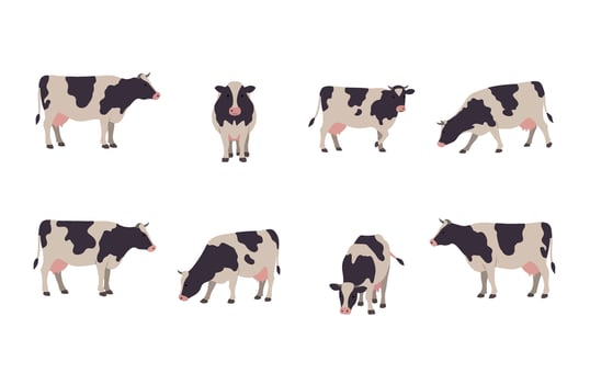 Farm milk cows isolated in a rural-inspired cow drawing vector