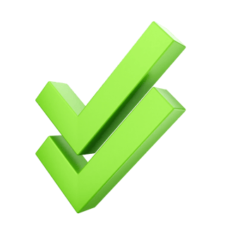 A green check mark on a black background png