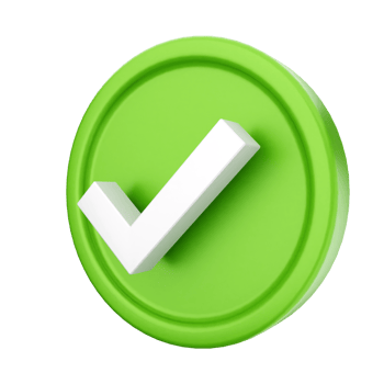 A green check mark on a black background png