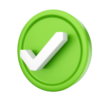 A green check mark on a black background png