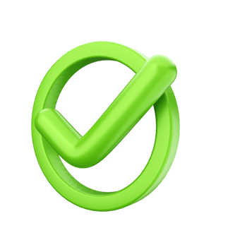 A green check mark on a black background png
