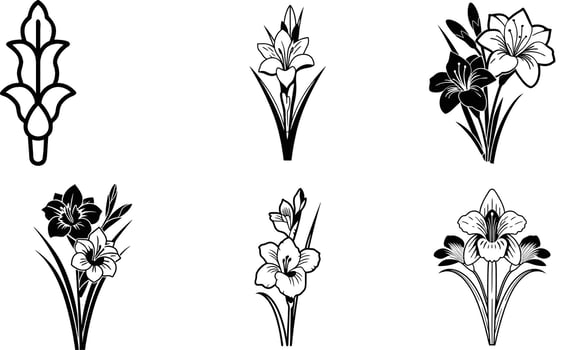 Hand-Drawn Flower Elements vector