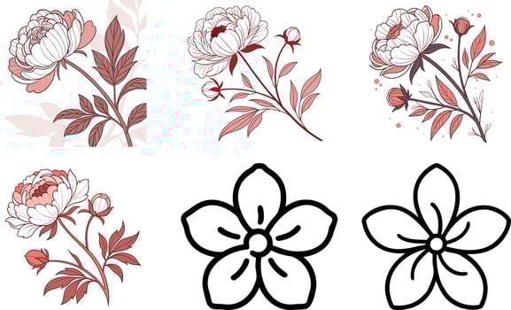 Elegant Floral Silhouette Collection vector