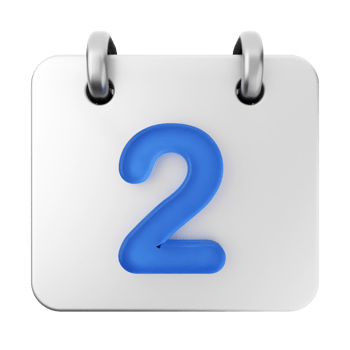 A calendar icon with the number two on it png