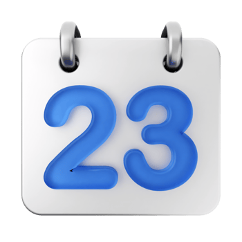 Calendar icon for the 23rd of january png