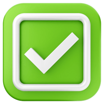 A green check mark icon on a black background png
