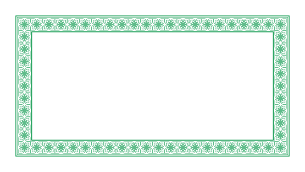 Luxury corner green rectangle certificate border pattern line photo frame islamic wedding invitation background png