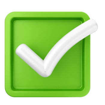 Green check mark icon on black background png