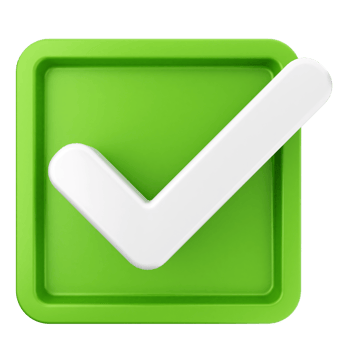 A green check mark icon on a black background png