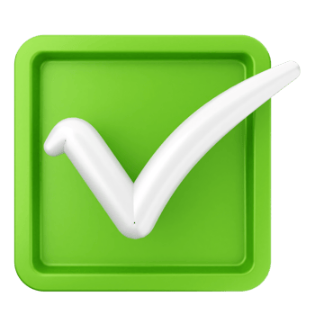 A green check mark icon on a black background png