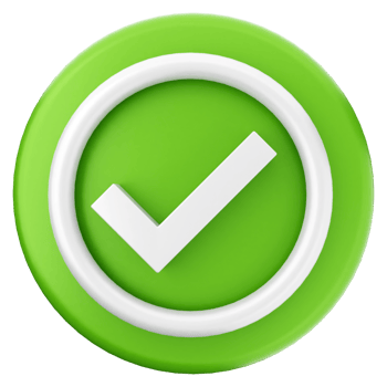 A green check mark icon on a black background png