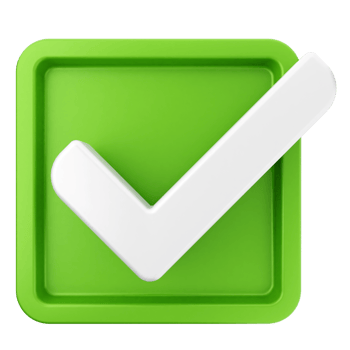 A green check mark icon on a black background png