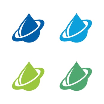 Set Swoosh Ring Drop Water Logo Template Illustration Design. EPS 10. vector