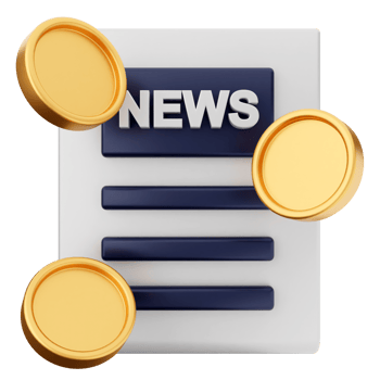 News icon with gold coins png