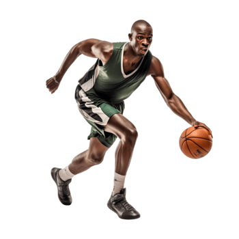 Basketball player isolated in action against a dynamic background indoor sports environment capturing athleticism png