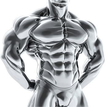 Dazzling Silver Torso on Transparent Background png