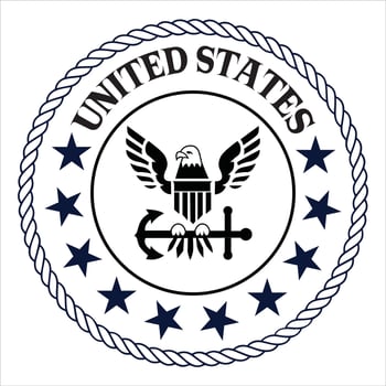 American Navy Typography Design with Naval Clipart Illustration vector