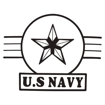 Bold American Navy Typography T-shirt Featuring Naval Clipart Illustration vector