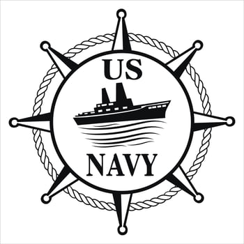 US Navy Typography T-shirt Design Featuring Naval Clipart Illustration vector