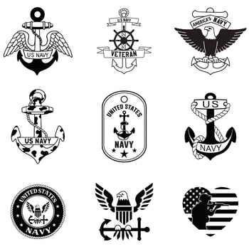 US Navy T-shirt Featuring Naval Clipart for Strong Patriotic Design Bundle vector