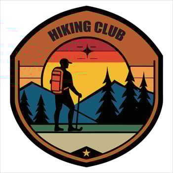 Colorful Summer Camp Patch Badge Illustration for Nature Lovers vector