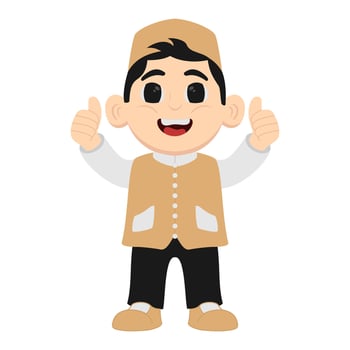 A cartoon character of a man in a traditional outfit vector