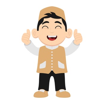 A cartoon character of a man in a traditional outfit vector