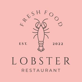 lobster fresh food restaurant line art logo symbol illustration design vector