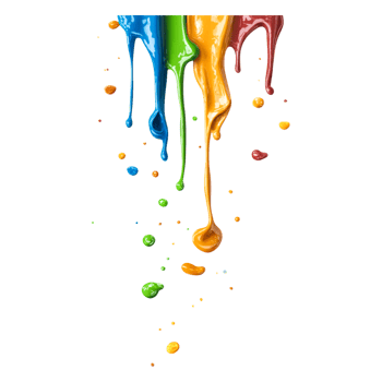 Colorful Paint Drips in Bright Shades Creating a Vibrant Flow png