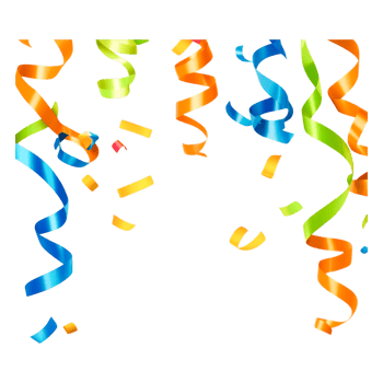 Colorful Streamers and Confetti png