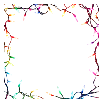 Colorful String Lights Frame for Holiday Decorations and Celebrations png