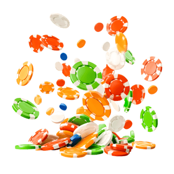 Colorful Casino Chips Flying in the Air with Dynamic Motion Effect png